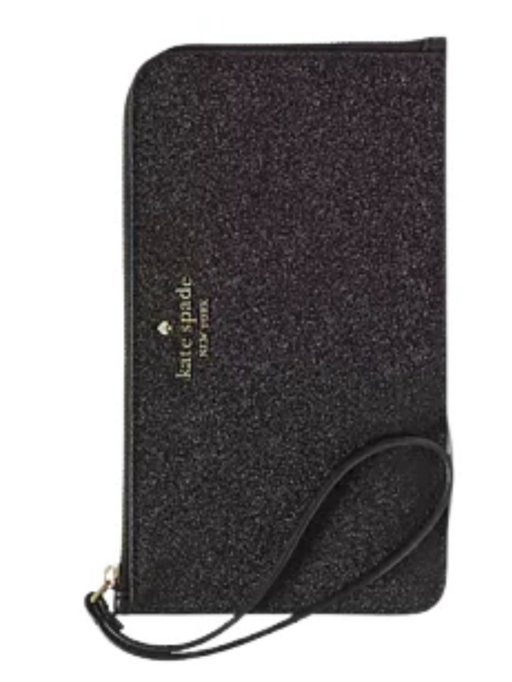 kate Spade Lucy Black Glitter Zip Wristlet Clutch - Picture 3 of 11